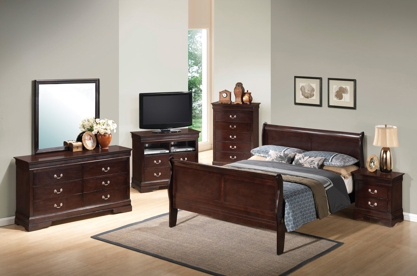 Glory Furniture Louis Phillipe G3125A-QB Queen  Bed , Cappuccino