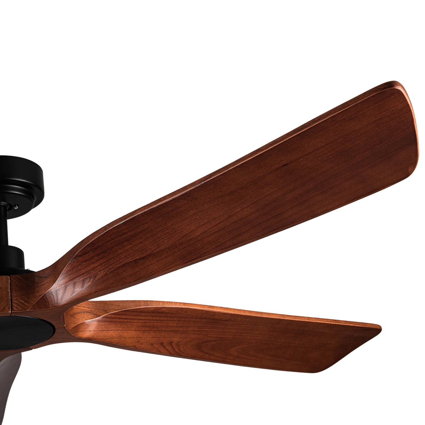 60 in. Farmhouse Walnut Wood Ceiling Fan with Remote Control,without Light