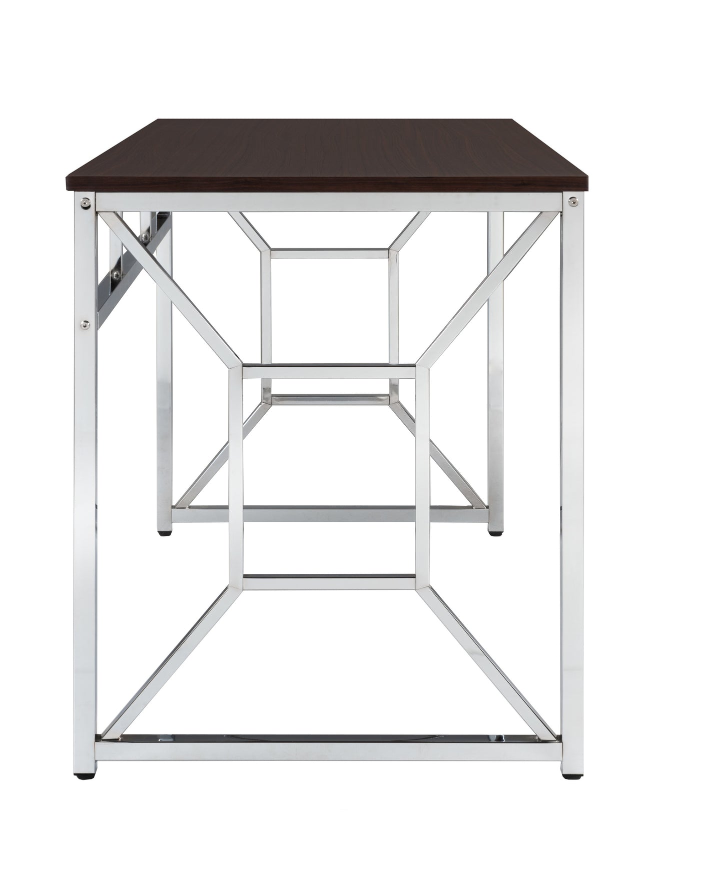 Martha Office Workspace Desk MDF/Chrome In Brown