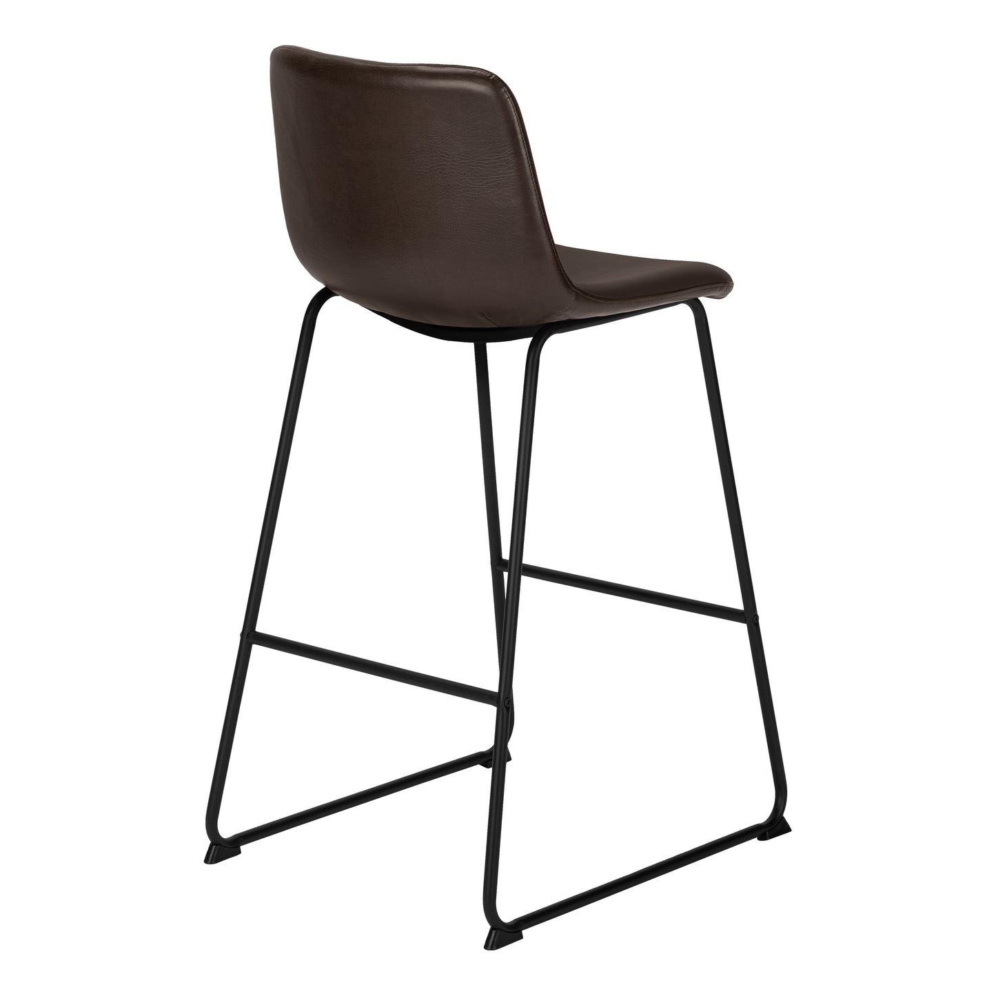 Office Chair, Bar Height, Standing, Computer Desk, Work, Brown Leather Look, Black Metal, Contemporary, Modern