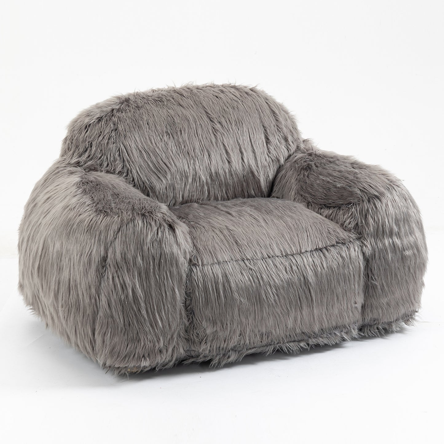 Bean bag chair lazy long hair sofa bean bag chair adult, teen high density foam filled modern focus chair comfortable living room, bedroom chair