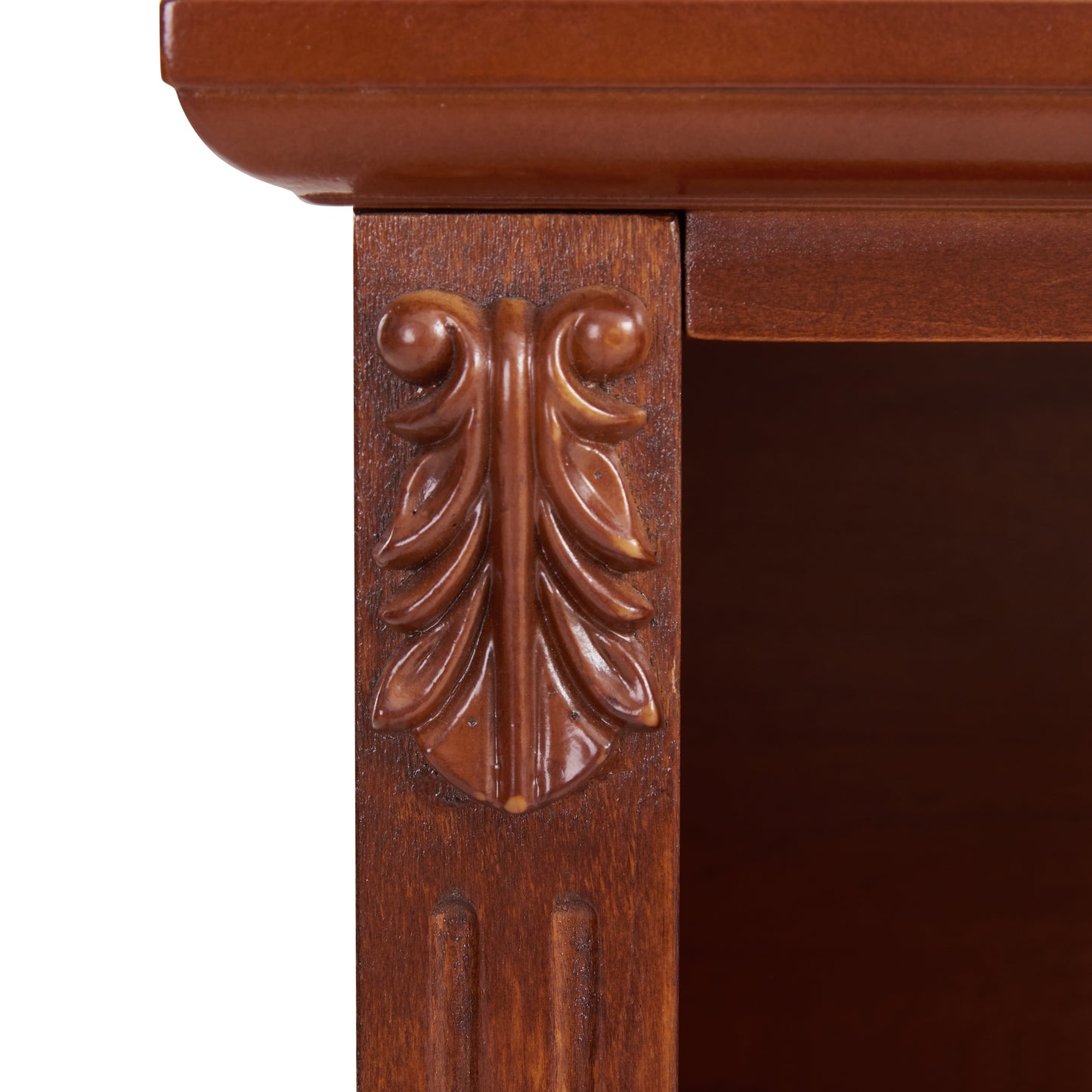 Open Space and 2 Drawers Dresser Nightstand with Charging Station, Farmhouse End Table with USB Ports and Outlets, Fluted Pilasters Design Side Table with Solid Wood Legs for Bedroom