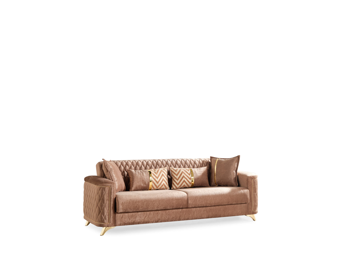 Luna 2Pc Modern Living Room Set in Copper