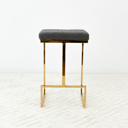 Joel Mid Century Modern Luxury Upholstered Stool