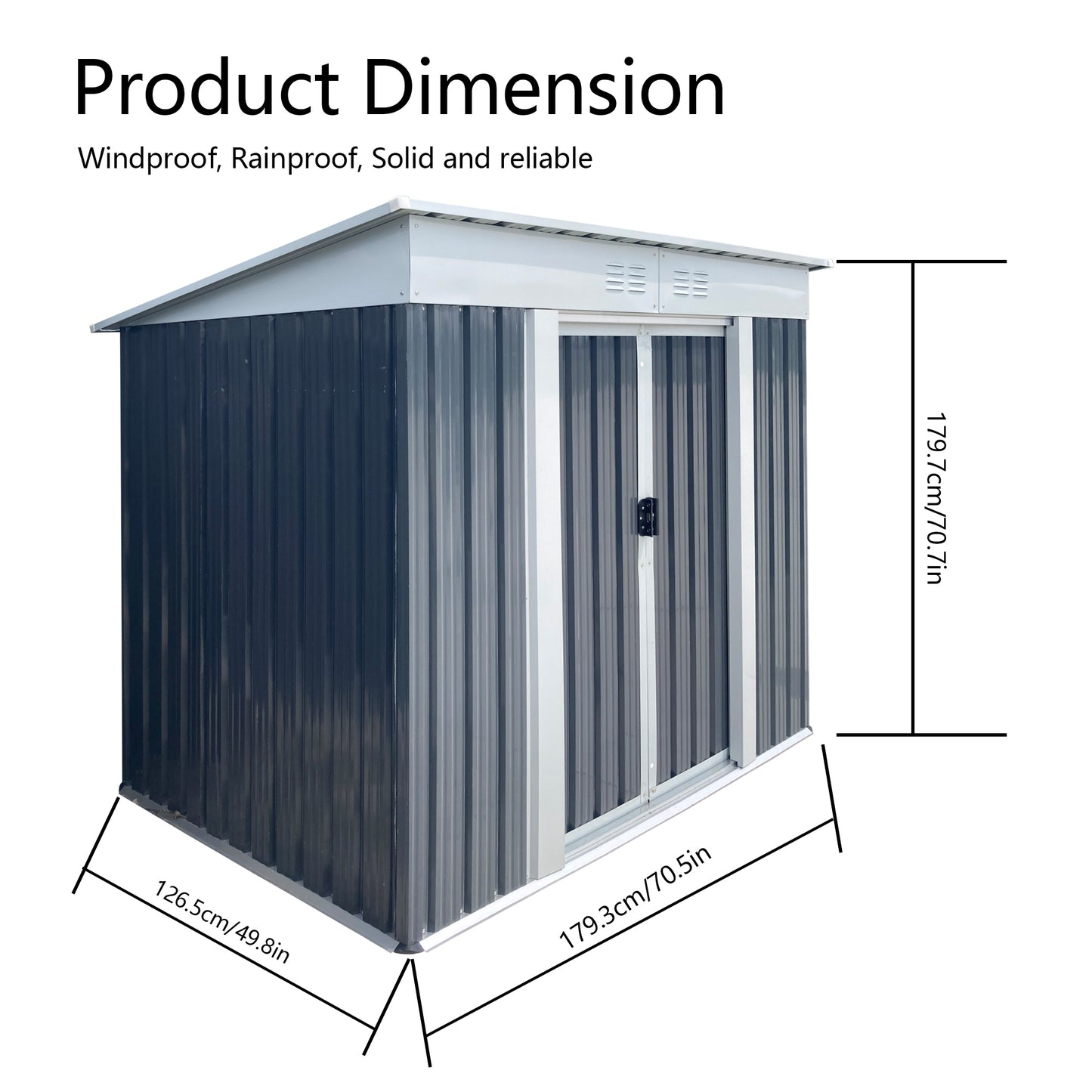 Outdoor Storage Sheds 6FTx4FT Pent Roof Grey