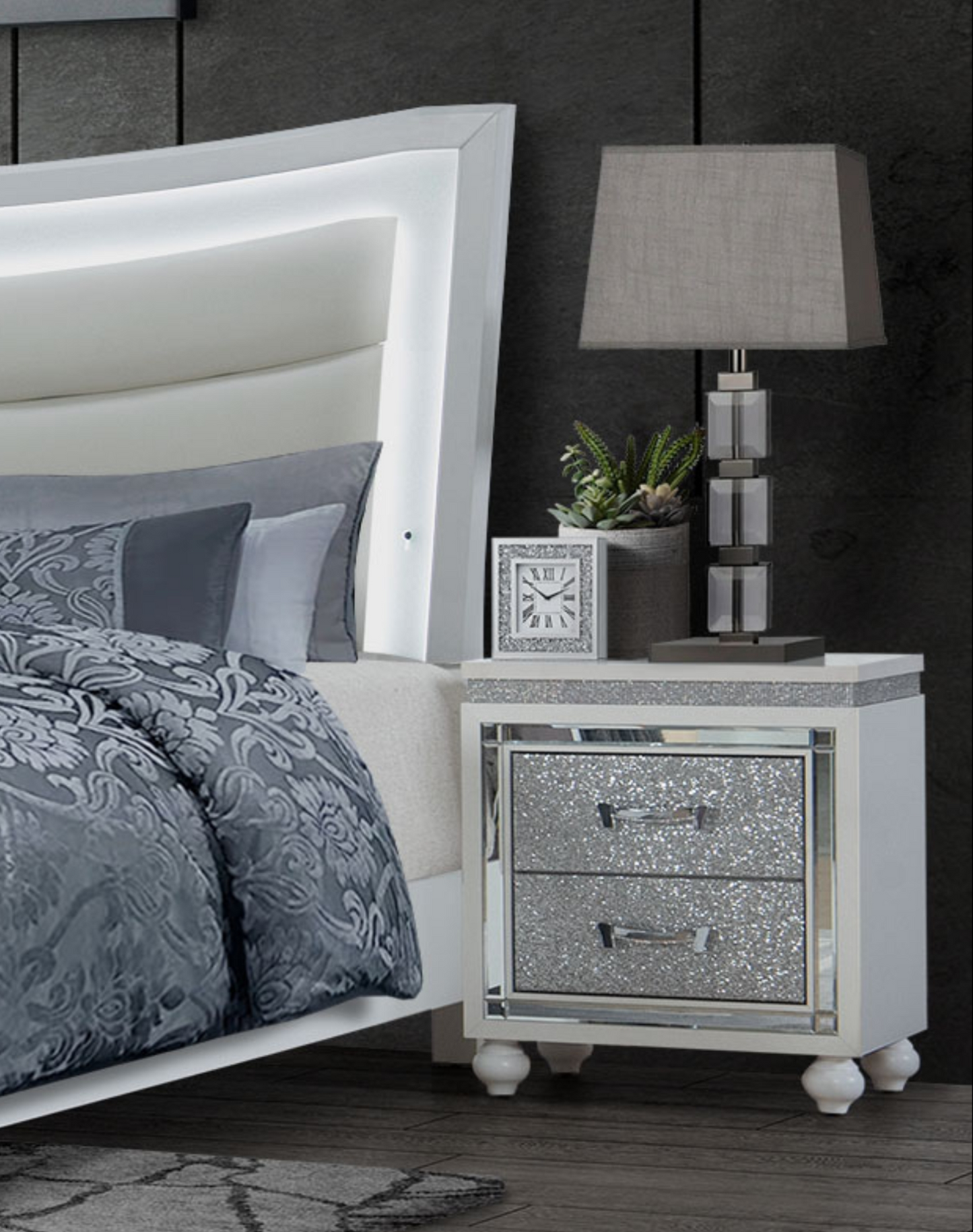 MALOISE WHITE NIGHTSTAND
