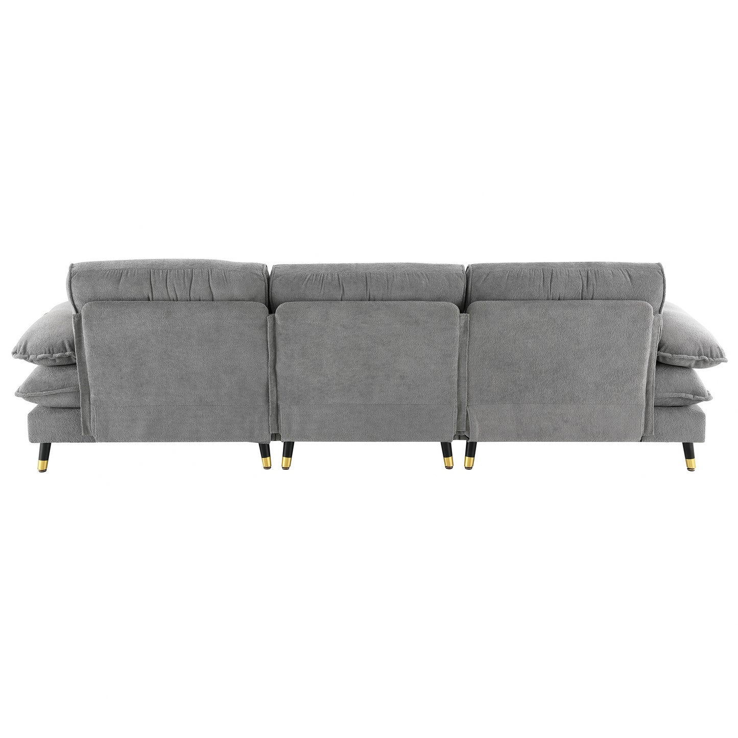 106*66.5" L shaped Convertible Sectional Sofa,4 Seat Tufted Couch Set with Two-tone Adjust Legs,Cloud Chenille Fabric,Movable Ottoman for Living Room,  Apartment,Office,3 Colors