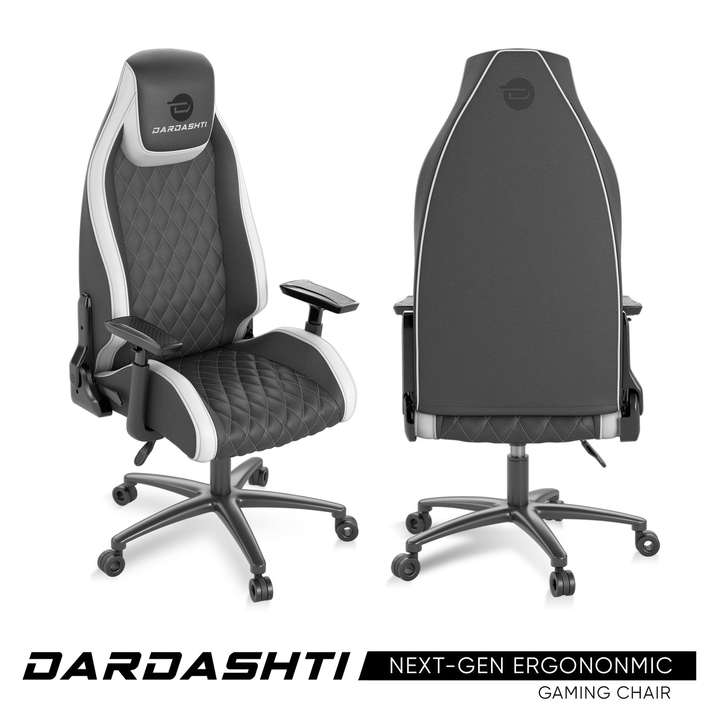 Next-Gen Ergonomic Gaming Chair, 8 Way Adjustable Arm Rest, Multi-Tilt, Steel Frame in White