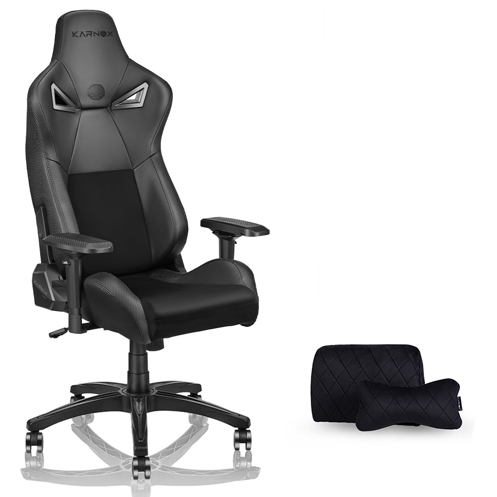 KARNOX Ergonomic Gaming Chair,Adjustable Office Computer Chair with Lumbar Support  ,Tall Back Swivel Chair with Headrest and Armrest,Comfortable Reclining Video Desk Chair with Suede Padded Sea