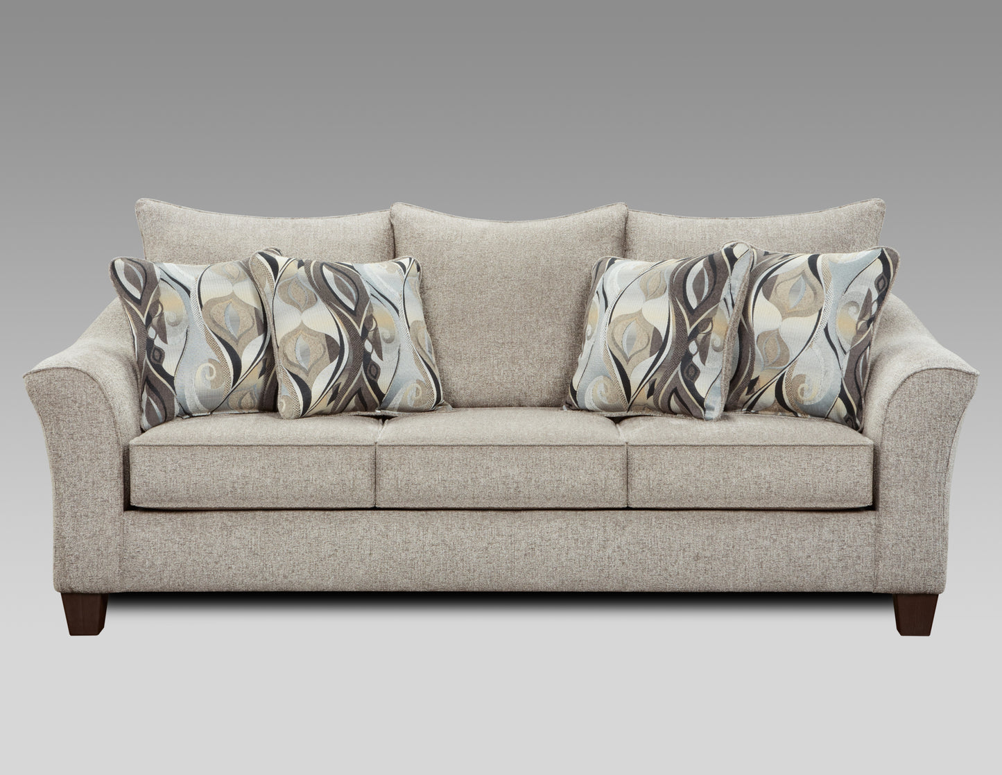 Camero Platinum Fabric Pillowback Sofa