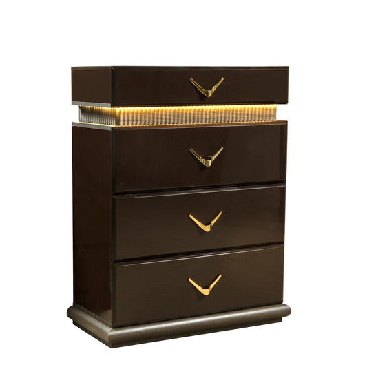 Modern Style 4-Drawer Chest Made with Wood in Brown