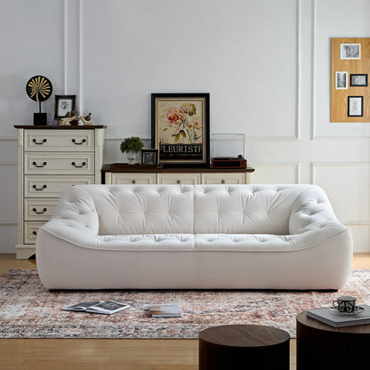 WKS10W White  sofa with , durable fabric, solid wood frame, high density sponge filler