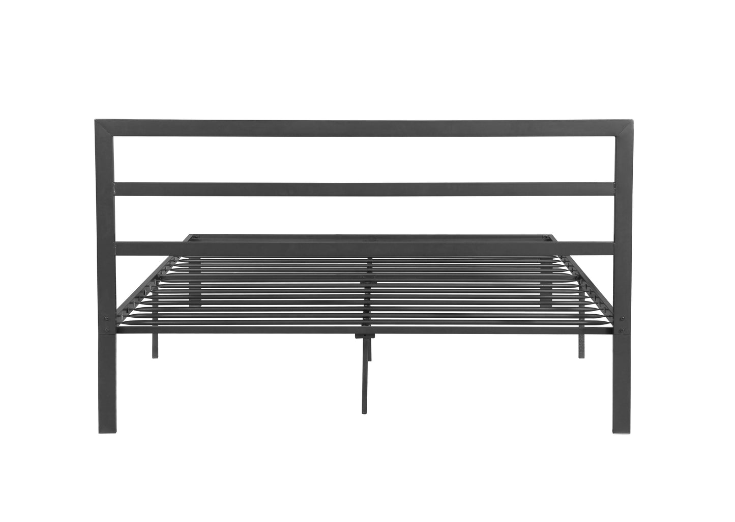 Queen Size Metal Bed Frame with Headboard Charcoal Grey