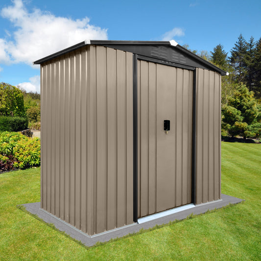 Outdoor storage sheds 4FTx6FT Apex roof brown with Sliding Doors