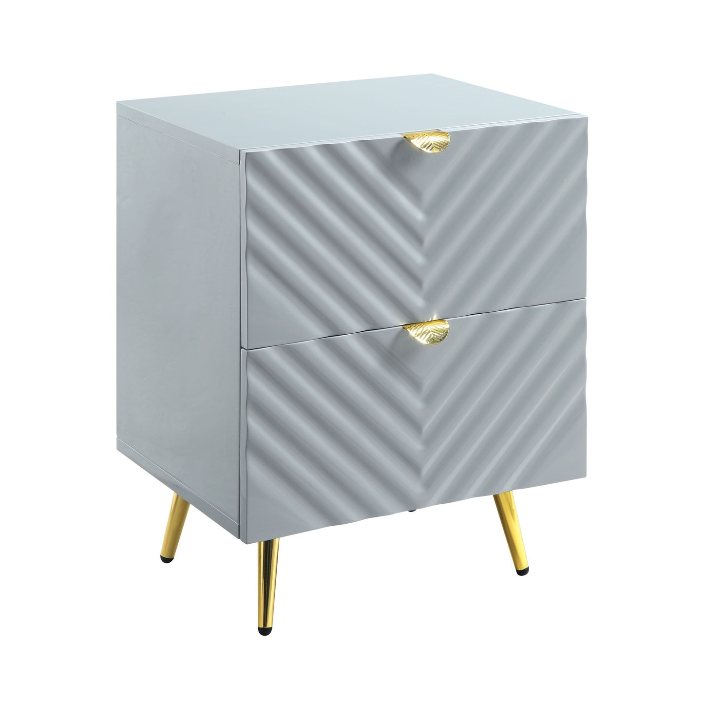 Gaines Gray High Gloss Finish Nightstand