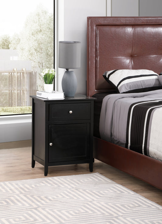 Stylish Transitional Black Nightstand For Bedrooms