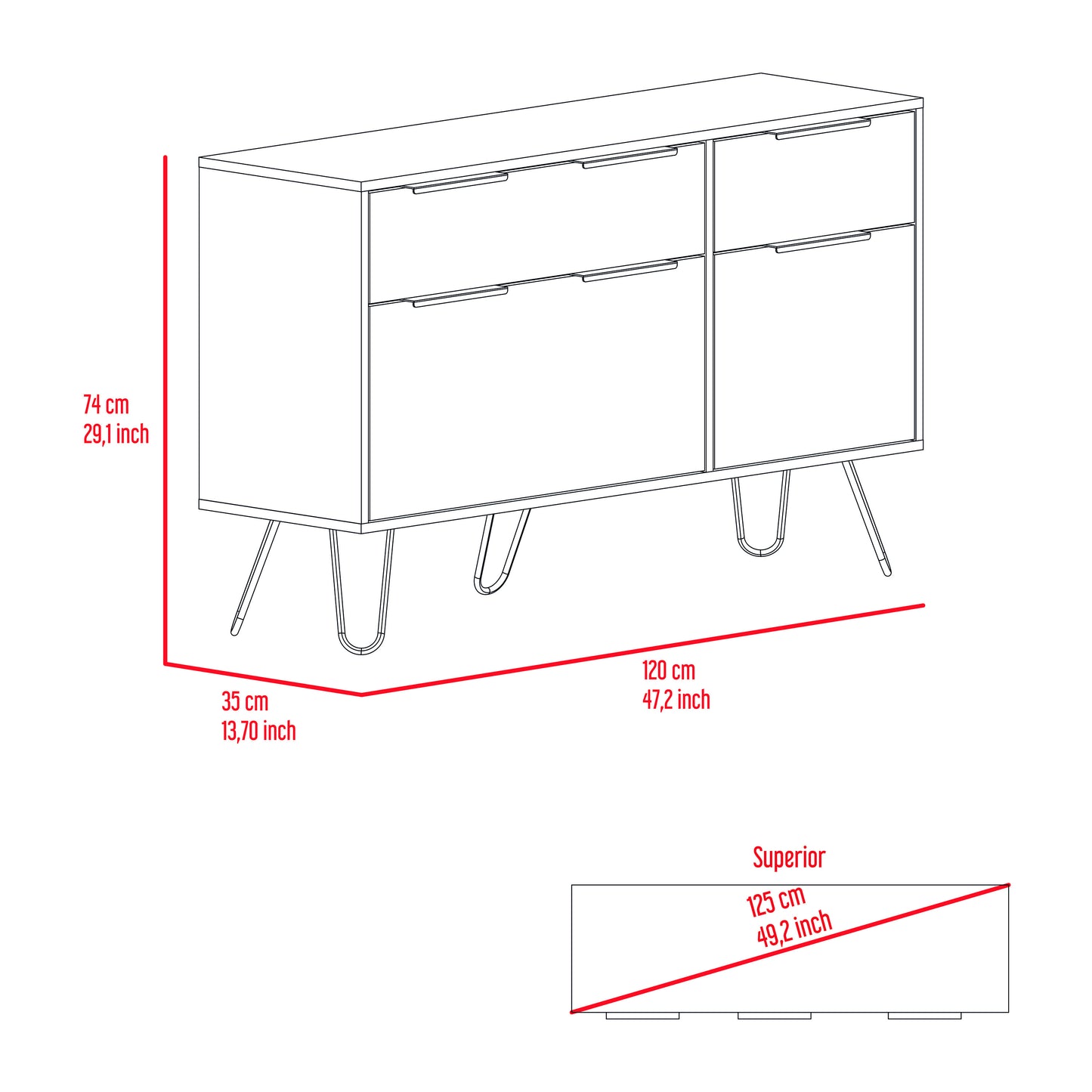 Stowe 4-Drawer Dresser Light Oak