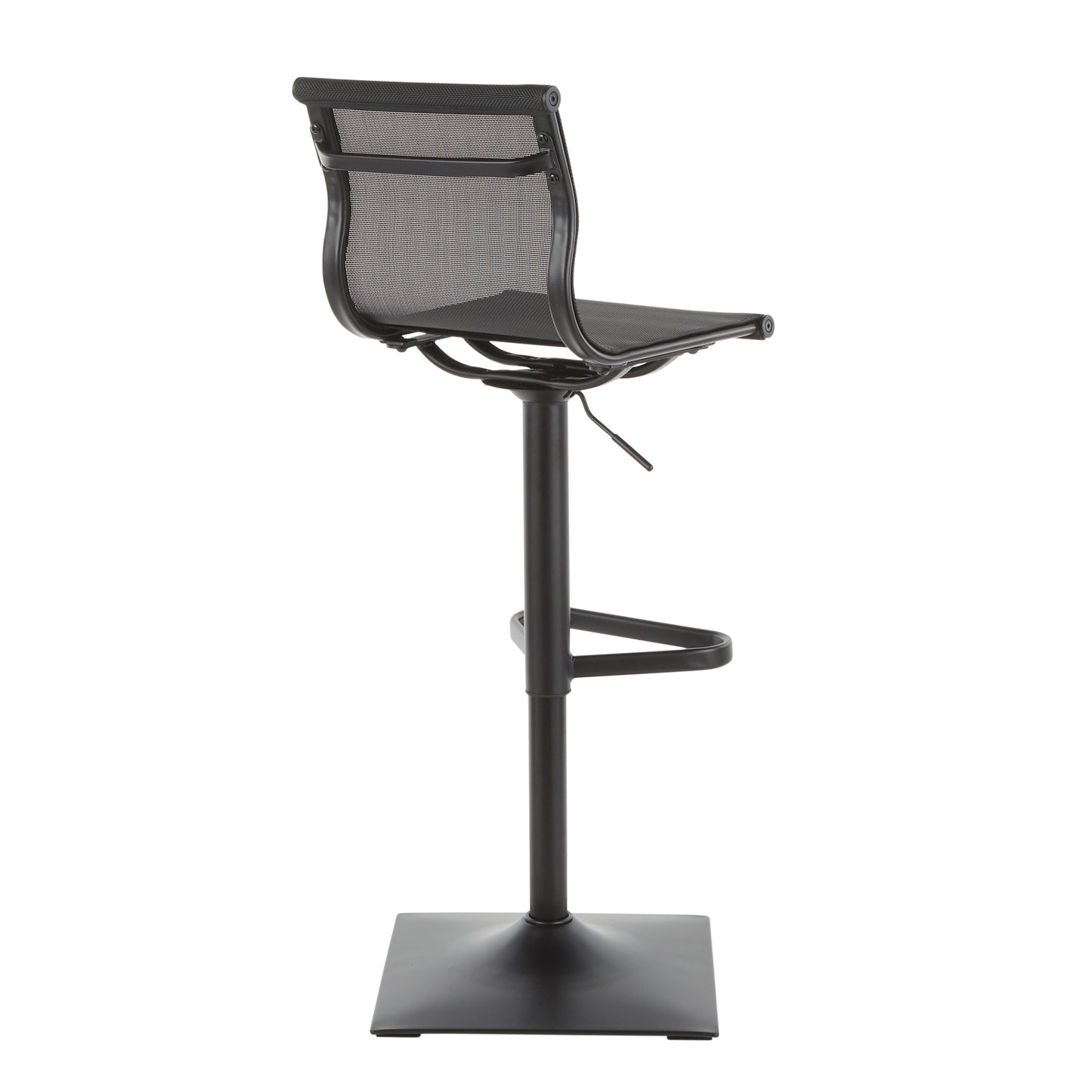 Mirage Contemporary Barstool in Black Metal and Black Mesh Fabric by LumiSource