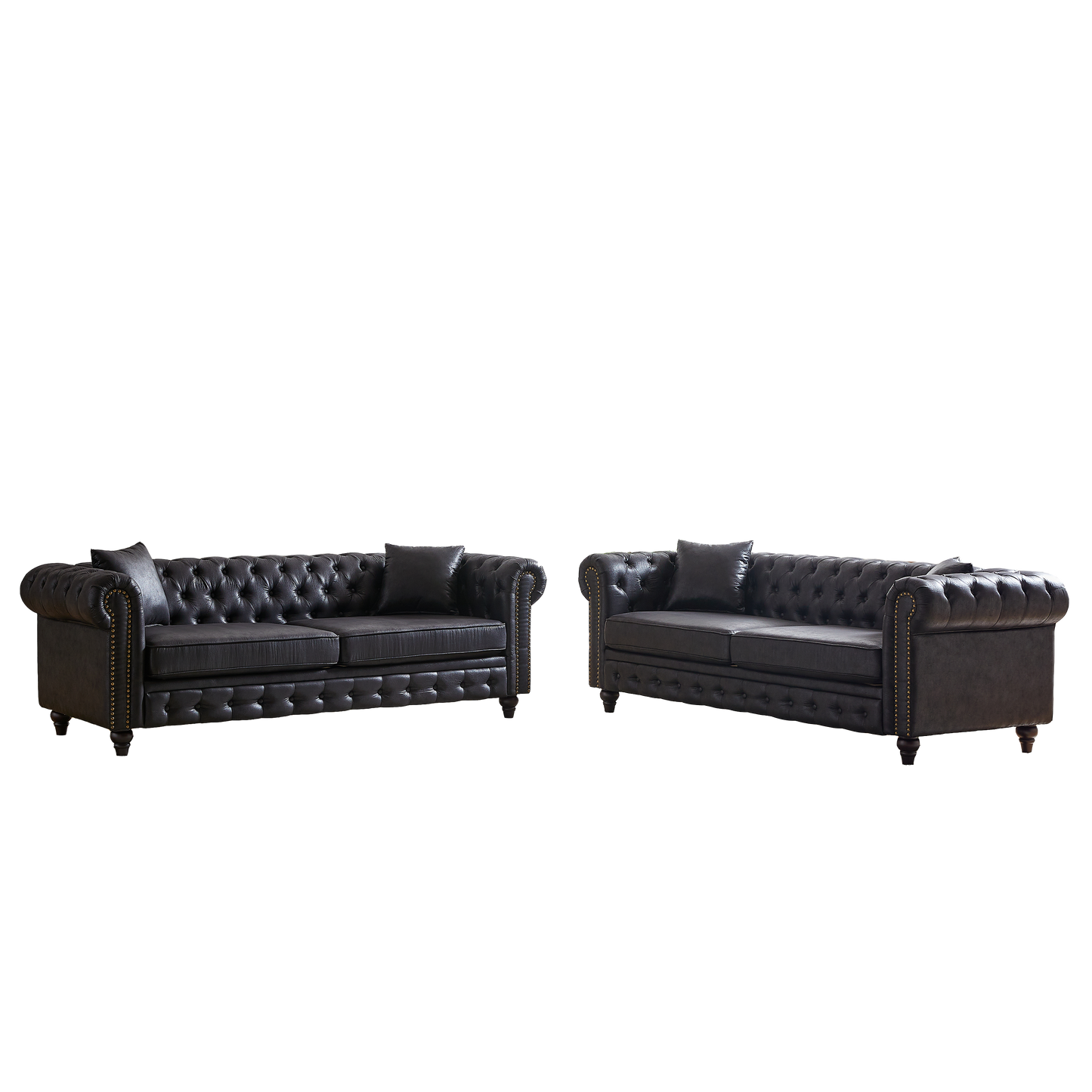 FX 3 Seats + 3 Seats Combo Sofa Modern living room sofa with solid wood frame and wooden feet, 4 cushions, apartment sofa furniture for living room, living room, office