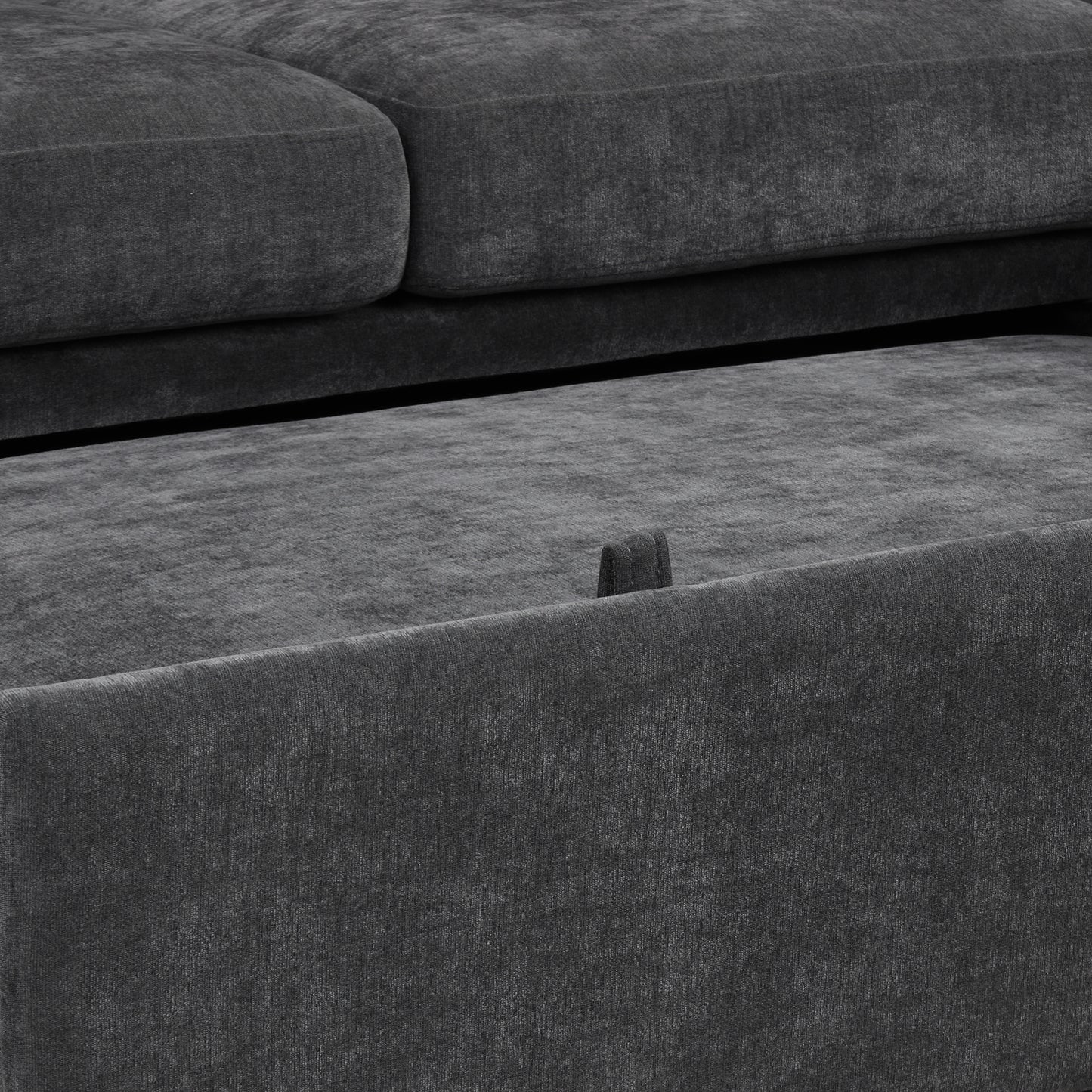 124.8"L-shaped Sofa Convertible Sofa Bed Pull Out Sofa Sleeper with Two Back Pillows, Two USB Ports and Two Power Sockets for Living Room, Gray (Old SKU:SG000890AAE)