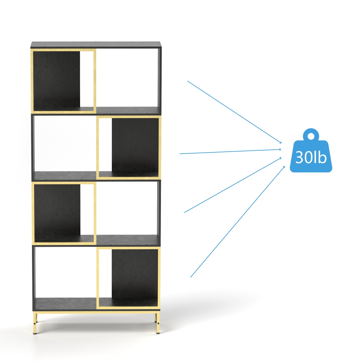 4-Tier Storage Shelves, Bookcase Display Storage Shelf Corner Shelf for Small Space, Living Room