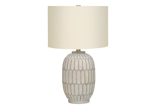 Lighting, 24"h, Table Lamp, Cream Resin, Ivory / Cream Shade, Transitional