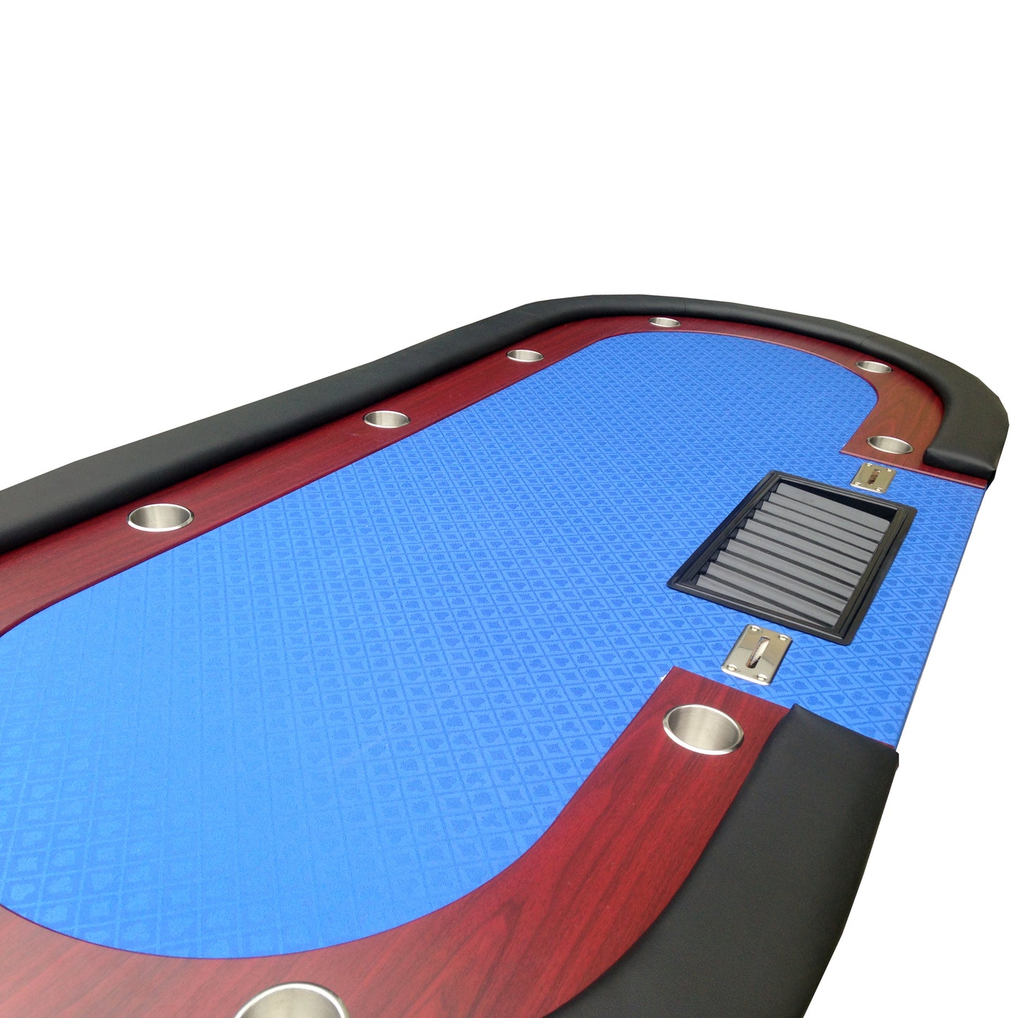 INO Design 96" Oval 9 Players Luna Blue Waterproof Felt Casino Game Texas Hold'em Poker Table