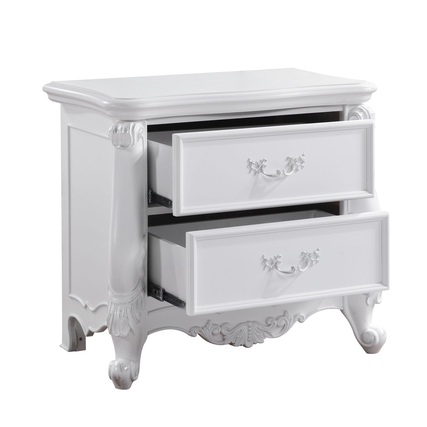 Latisha White Finish Nightstand