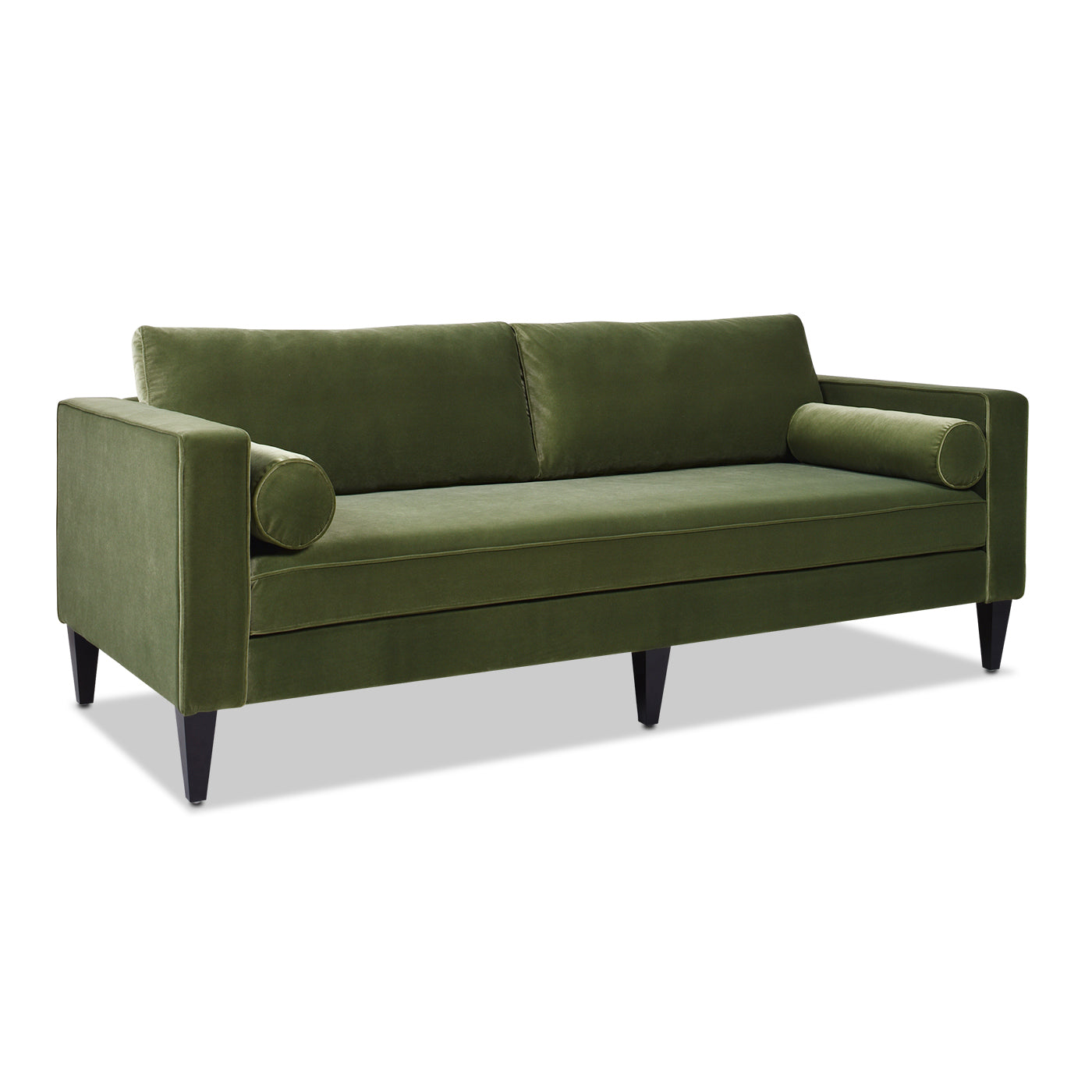 Nicholi 84" Mid-Century Modern Sofa, Olive Green Performance Velvet