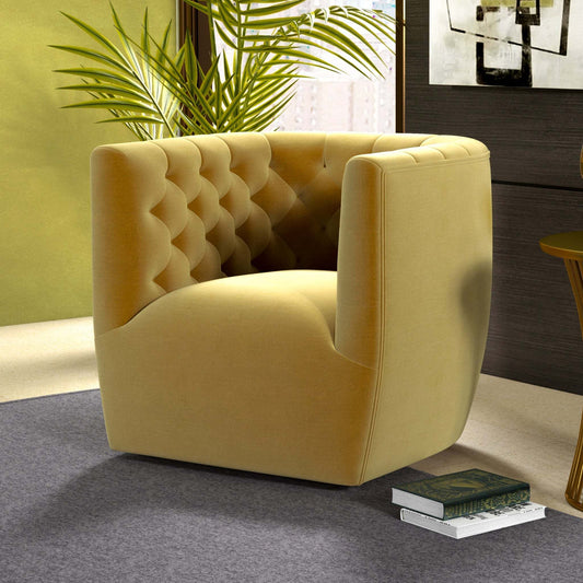 Delaney Gold Velvet Swivel Chair