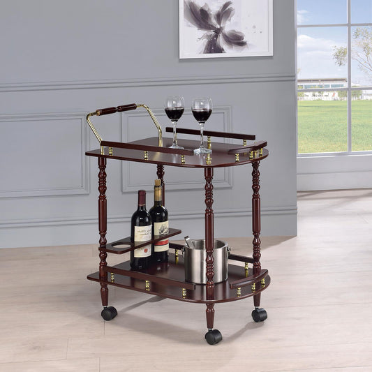 Merlot and Brass 2-shelf Serving Cart