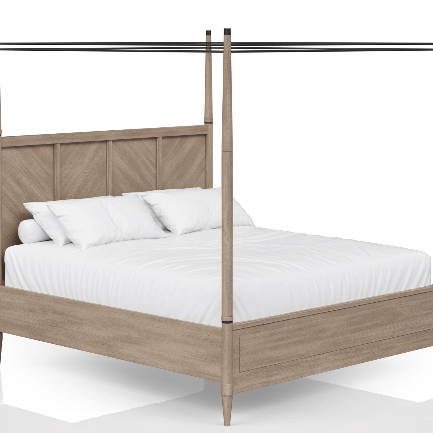 Queen Canopy Bed in Sand Finish