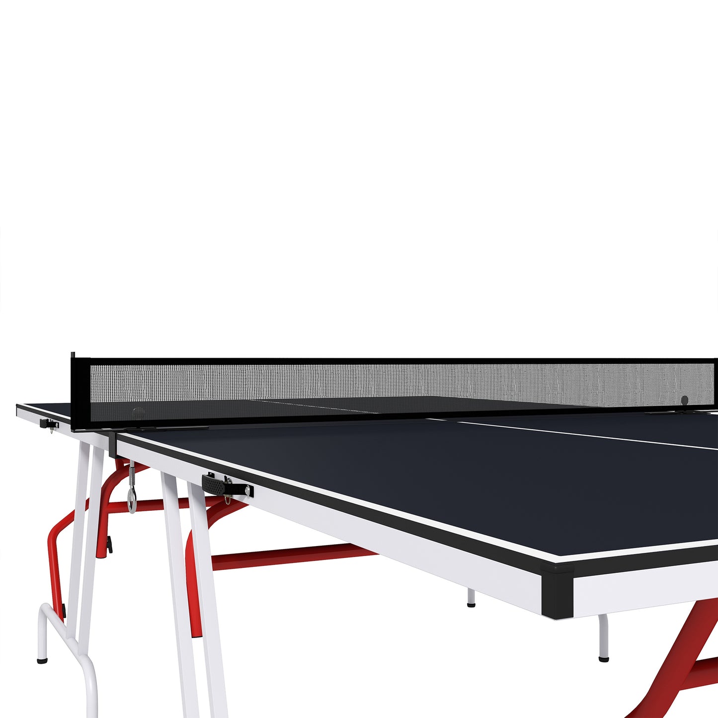 Soozier Full Size Ping Pong Table, Folds into Quarters, Portable Table Tennis Table with Net, Paddles, Balls, MDF, Charcoal Gray