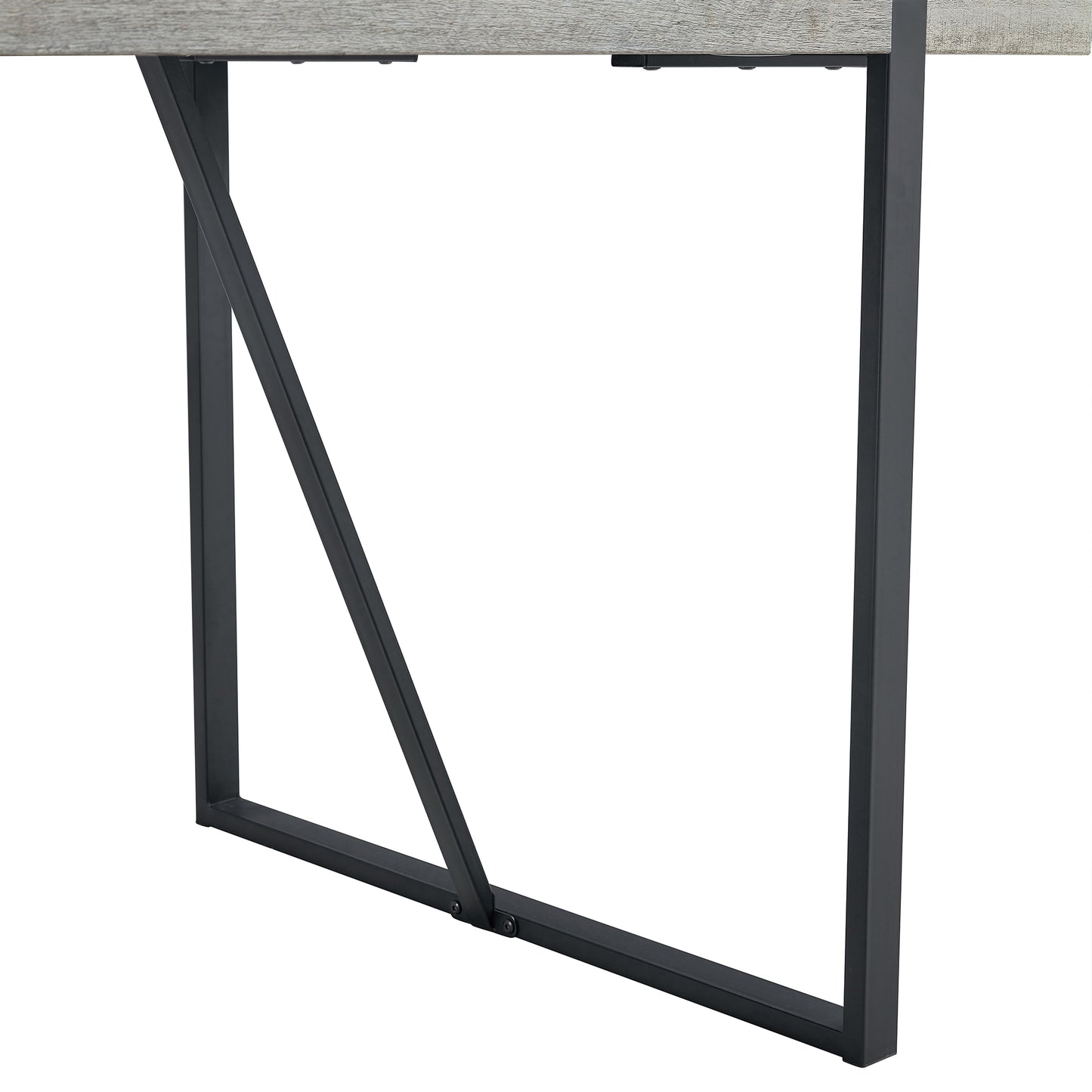 Industrial Rectangular MDF Light Grey Patterned Dining Table for 4-6 people with 1.5 inch thick MDF top and black metal legs for desks, kitchens, patios, dining rooms