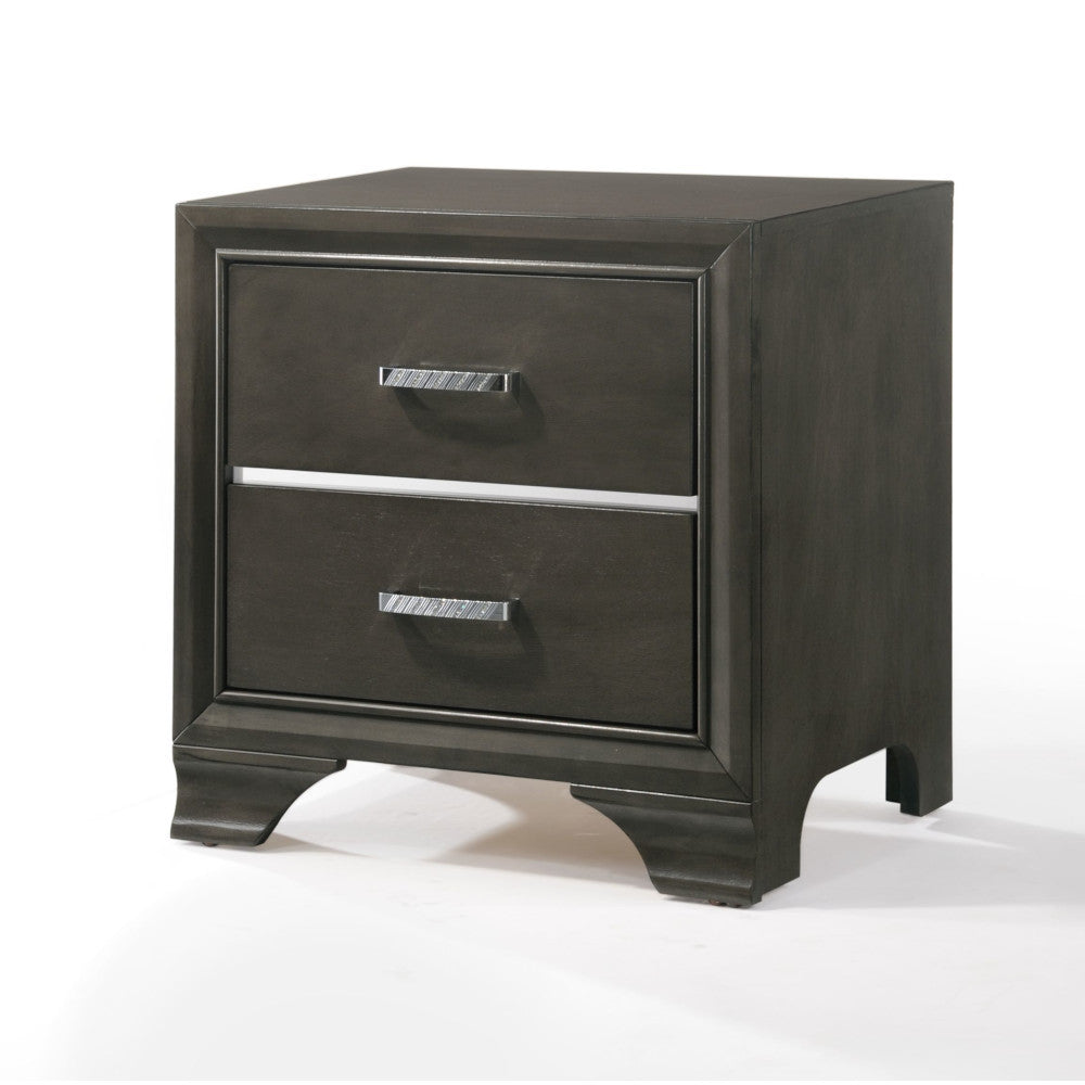 Carine II Gray Finish Nightstand