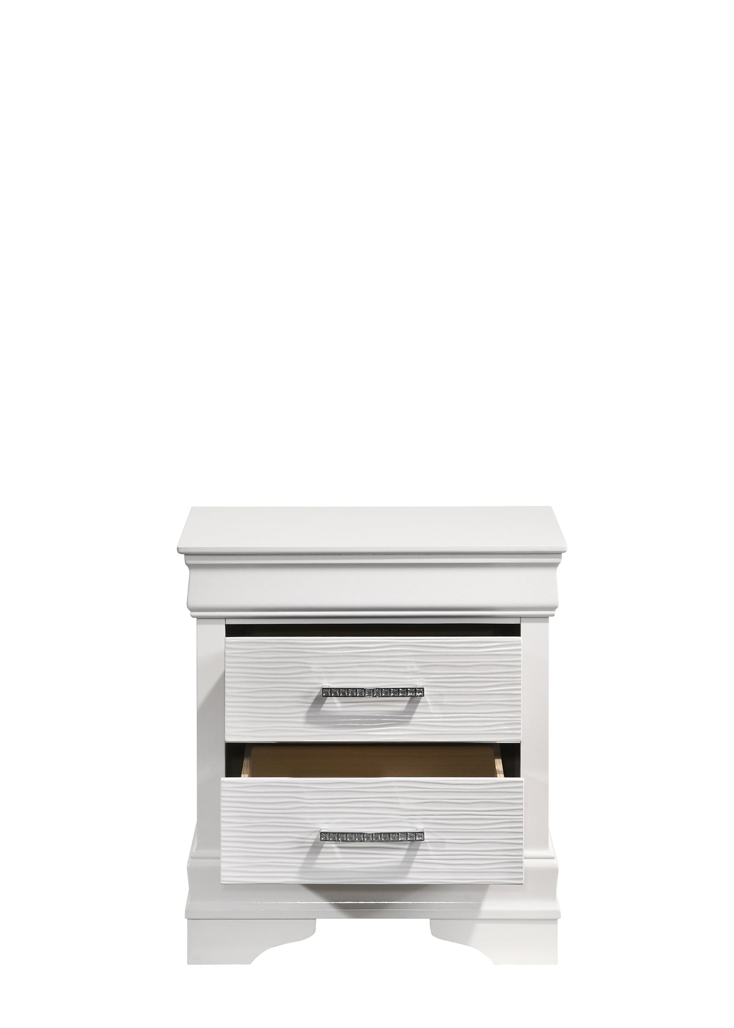Modern Style 2-Drawer Nightstand made with Wood in White