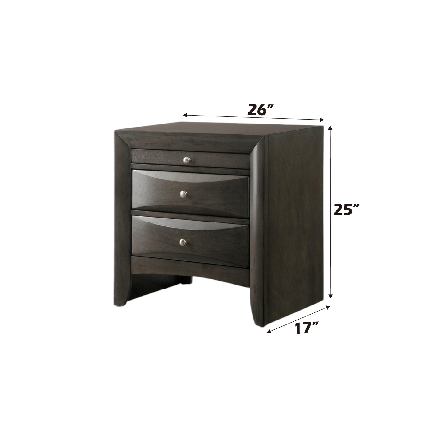 Ireland Gray Oak Finish Nightstand