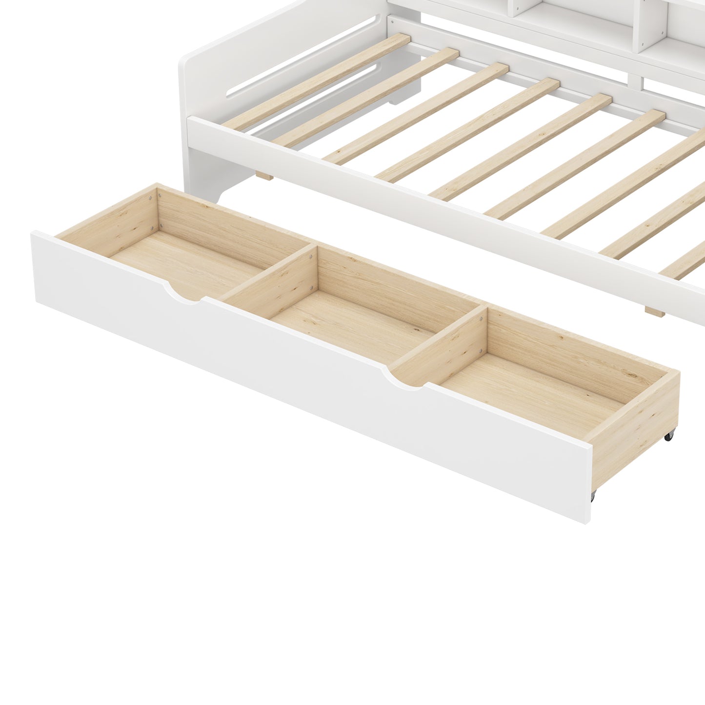 Twin Size Wooden Day Bed with 3 Trawers for Guest Room, Small Bedroom, Study Room, White