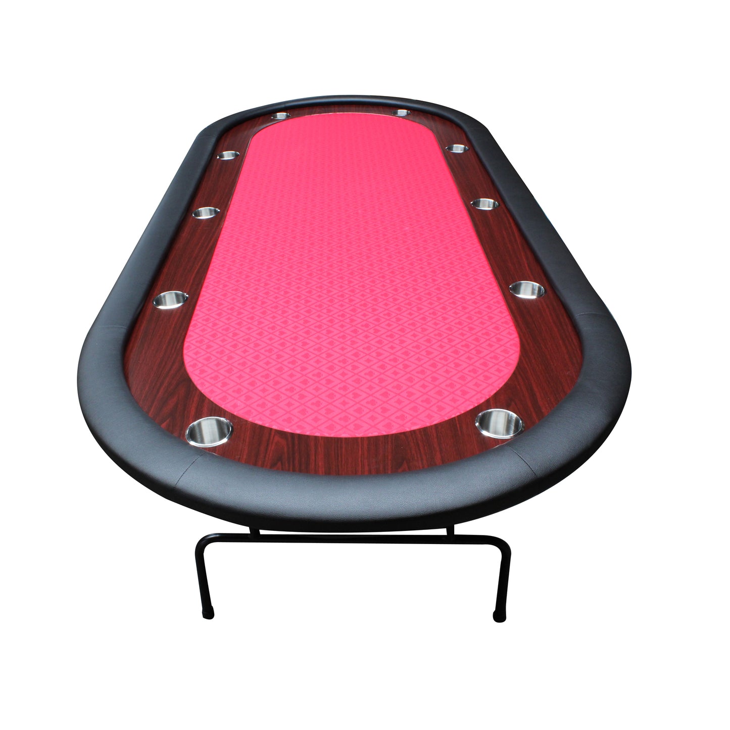 96" Light Series Folding Wooden Racetrack Red Felt Foldable Poker Table