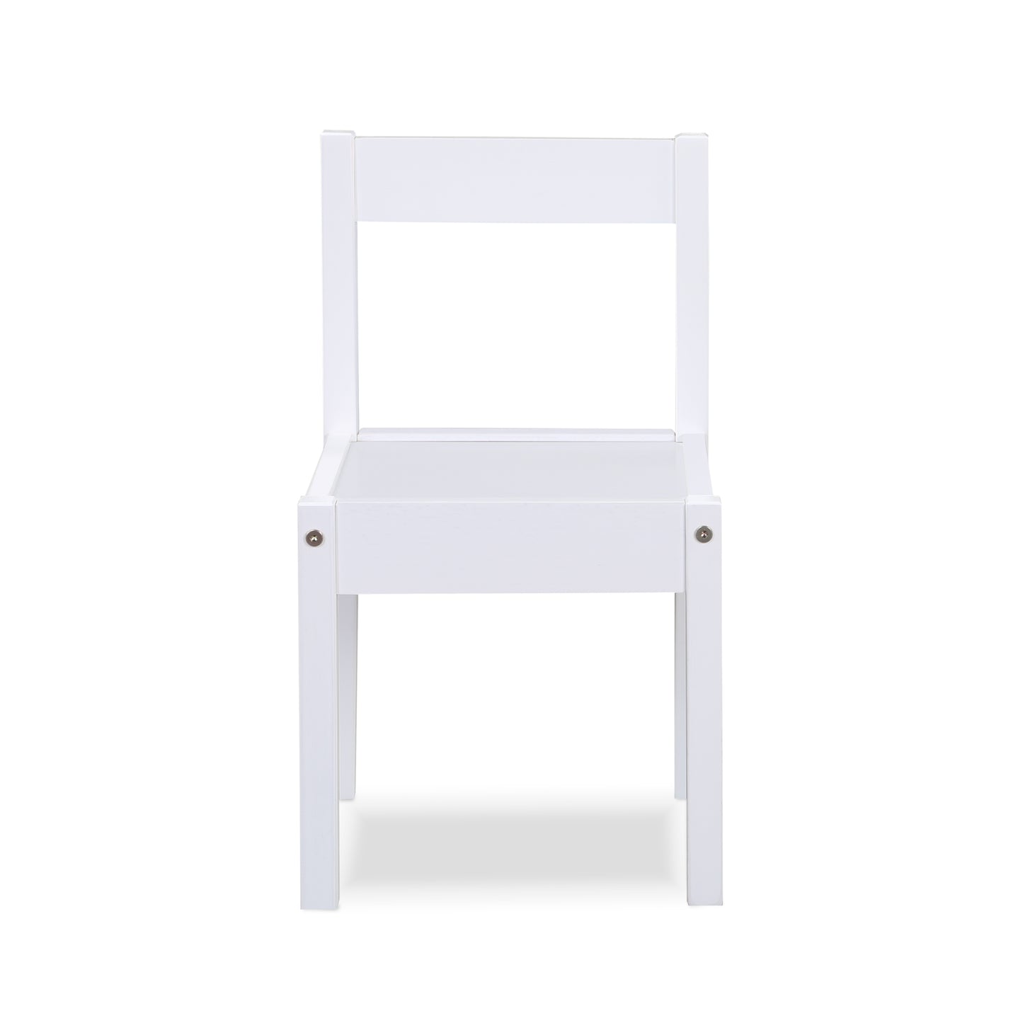 Della 3-Piece Solid Wood Kids Table & Two Chair Set, White