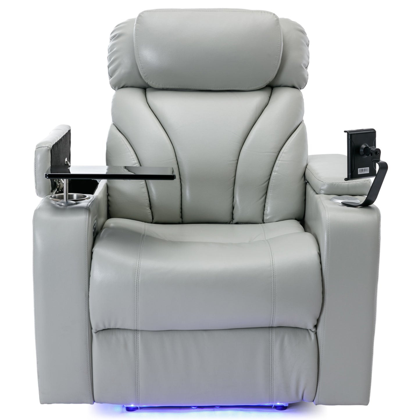 Power Motion Recliner Electric Power Recliner with USB Charging Port, Hidden Arm Storage, Convenient Cup Holder and Bluetooth Speaker, Light Grey(Old Sku:SG000800AAE)