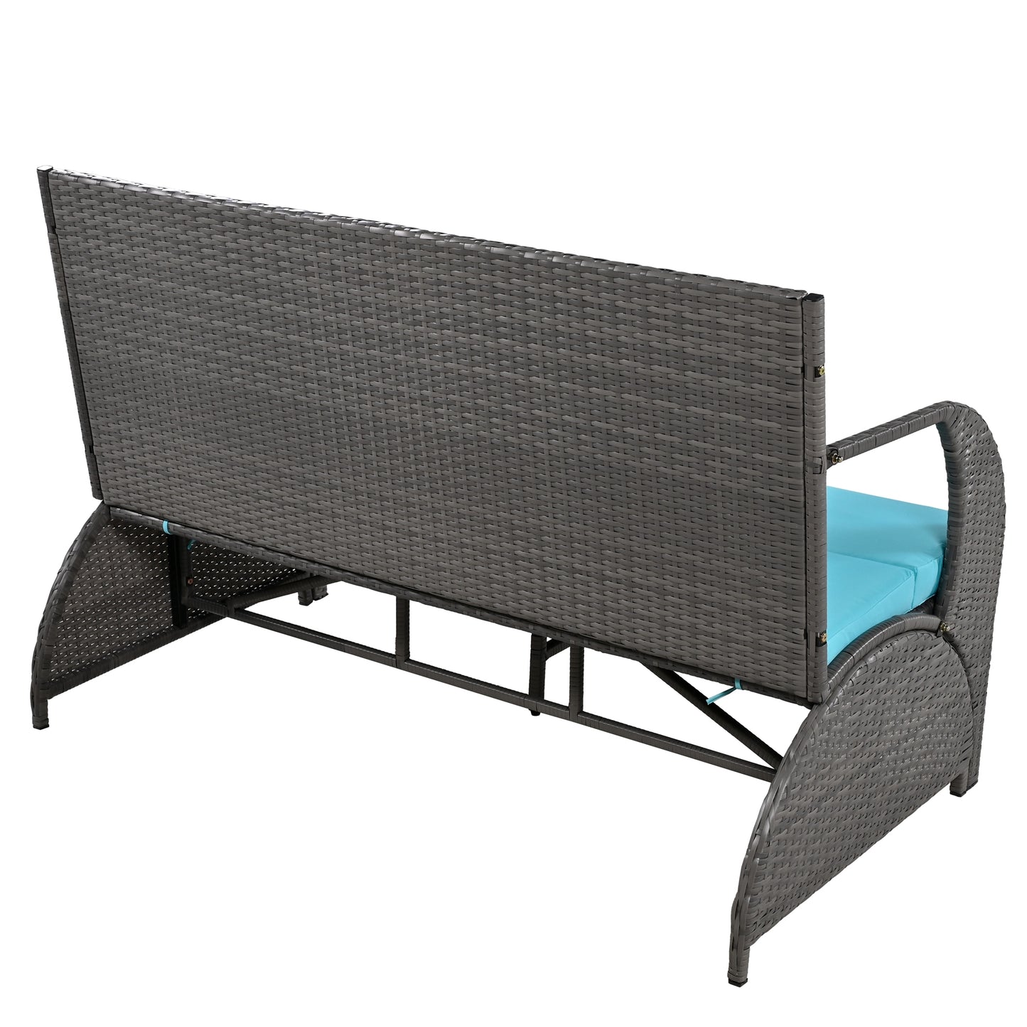 U_STYLE Versatile outdoor loveseat that converts to four seats and a table, suitable for gardens and lawns