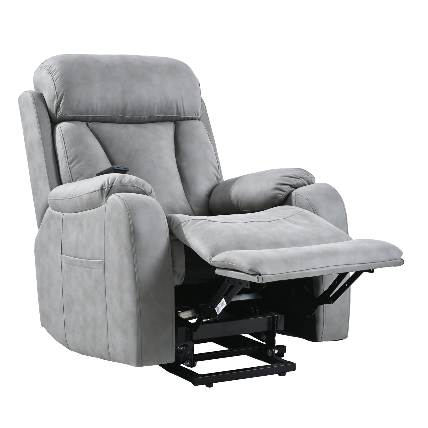 Electric Power Lift Recliner Chair for Elderly, Fabric Recliner Chair for Seniors, Home Theater Seating,Living Room Chair,Side Pocket, Remote Control (Light Gray)