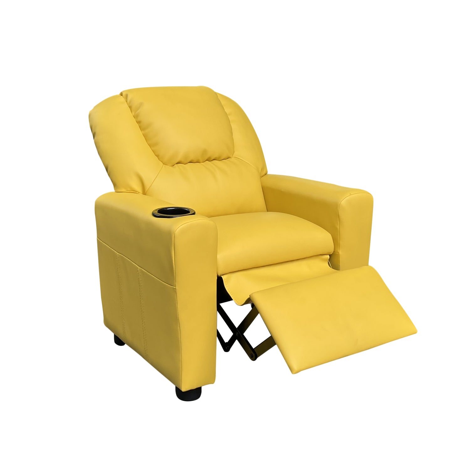 Marisa 22" Yellow PU Leather Kids Recliner Chair with Cupholder