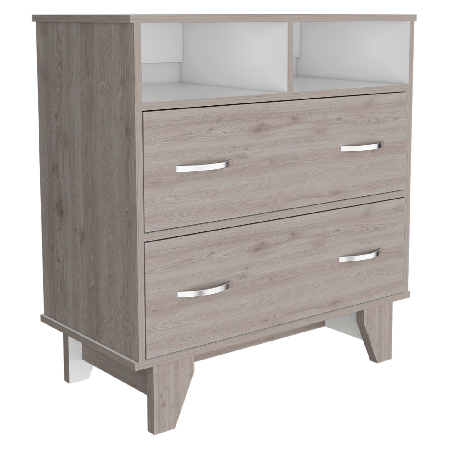 Double Drawer Dresser Arabi, Bedroom, Light Gray / White