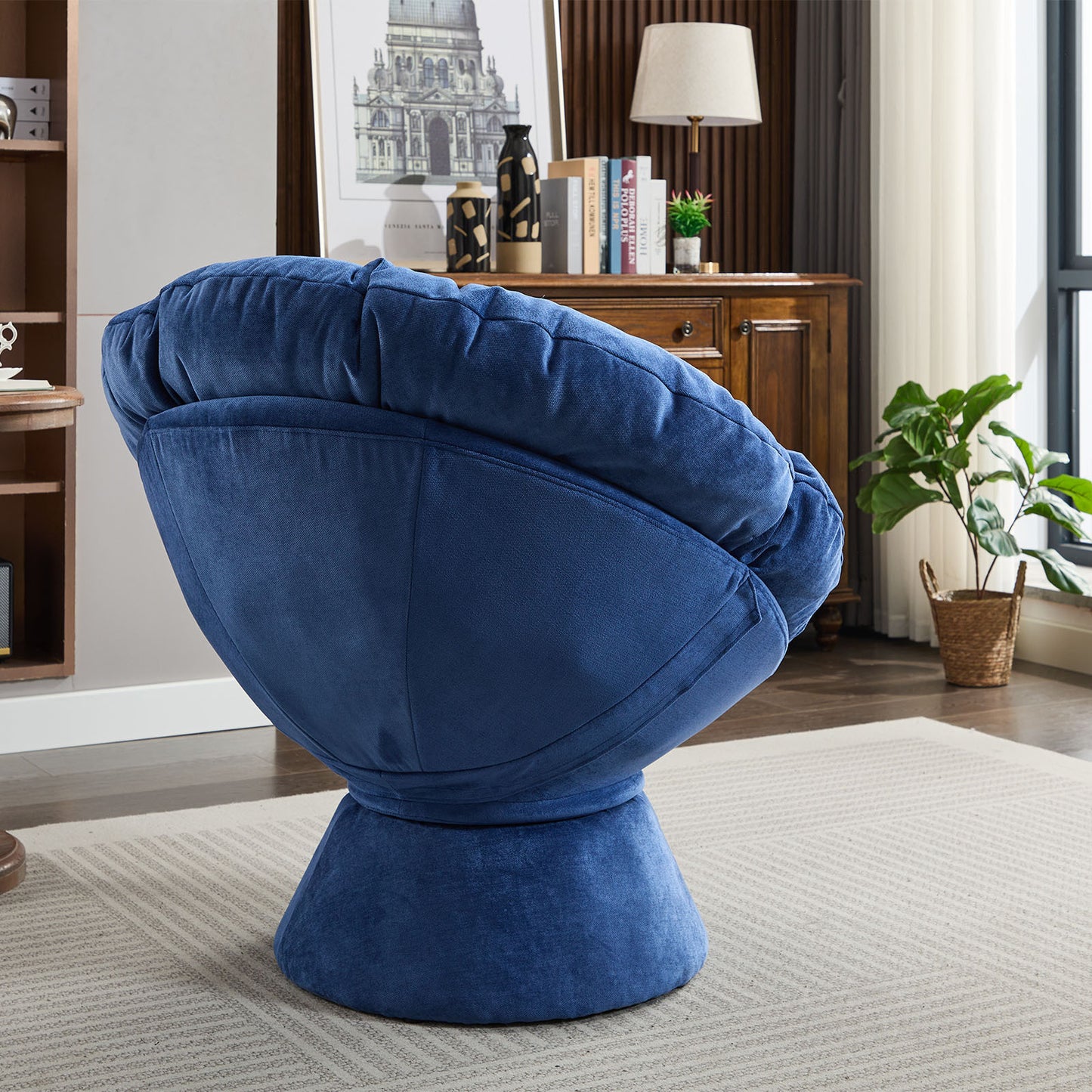 Oversized Swivel Accent Chair, 360 Swivel Barrel Chair, Papasan Chair for Living Room Bedroom