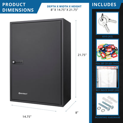 300 Key Adjustable Key Cabinet With Combination Lock