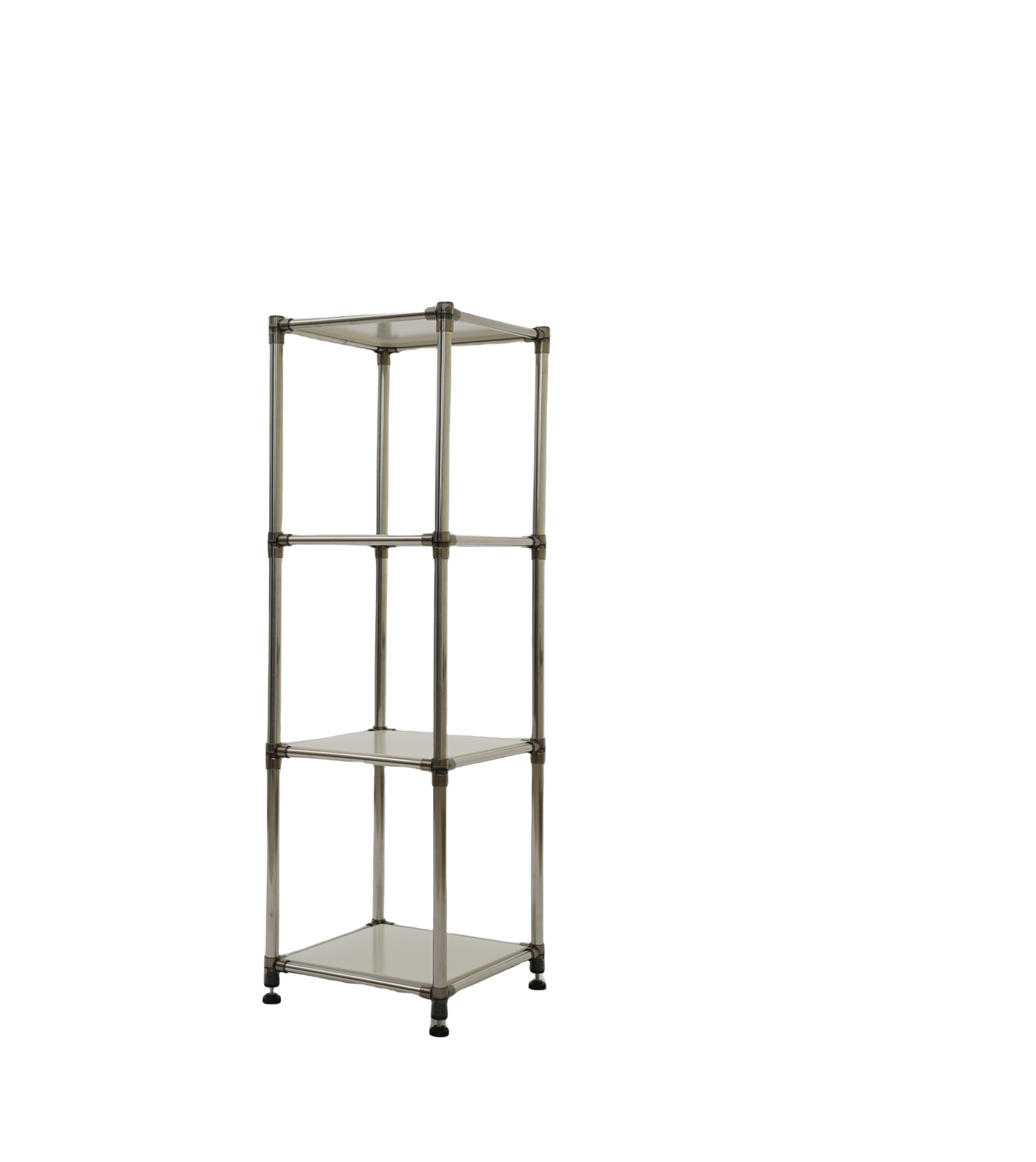 Korean White  4-Tier Heavy Duty Stainless steel Storage Shelving Unit, 100lbs/shelf (49"H x 14.9"W x 13.7"D) for Indoor/Outdoor Organization , Modular Rack,  Extremely Durabl