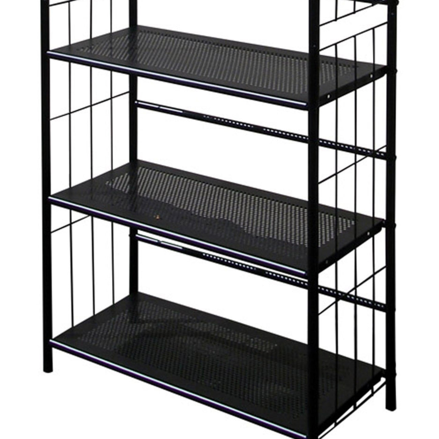 64" Tall 5-Tier Corner Metal Bookcase / Book Shelf, Black finish