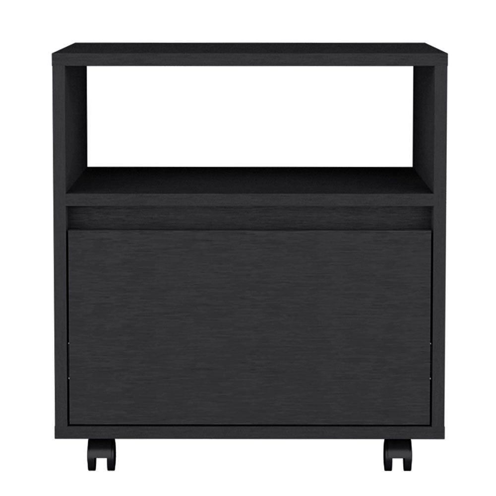 Nightstand Munyochi, One Drawer, Black Wengue Finish